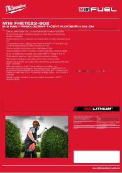 MILWAUKEE M18 FUEL™ prodloužený tyčový plotostřih 216 cm 4933498517 A4 PDF