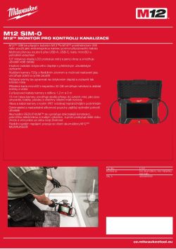 MILWAUKEE M12™ monitor pro kontrolu kanalizace 4933493592 A4 PDF