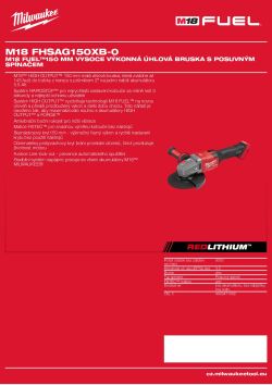 MILWAUKEE M18 FUEL™ 150 mm vysoce výkonná úhlová bruska  s posuvným přepínačem 4933471082 A4 PDF