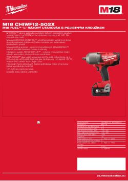 MILWAUKEE M18 FUEL™ 1/2˝rázový utahovák s pojistným kroužkem 4933448418 A4 PDF