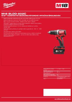 MILWAUKEE M18™ kompaktní bezkomutátorová vrtačka/šroubovák 4933448458 A4 PDF
