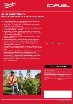 MILWAUKEE M18 FUEL™ plotostřih s krátkou násadou 4933500311 A4 PDF