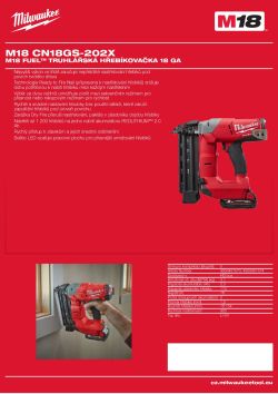 MILWAUKEE M18 FUEL™  truhlářská hřebíkovačka 18 GA 4933451573 A4 PDF