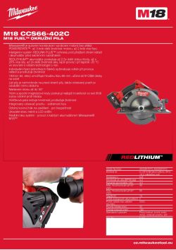 MILWAUKEE M18 FUEL™ okružní pila 4933447273 A4 PDF