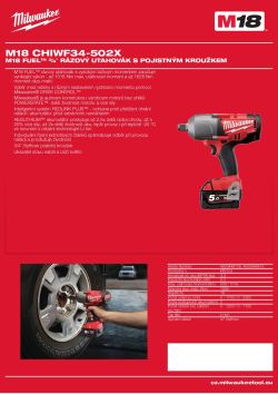 MILWAUKEE M18 FUEL™ 3/4˝ rázový utahovák s pojistným kroužkem 4933448108 A4 PDF