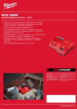 MILWAUKEE Super nabíječka M12™ - M18™ 4932471736 A4 PDF