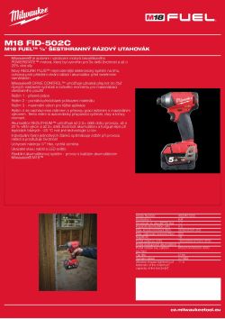 MILWAUKEE M18 FUEL™ 1/4˝ Šestihranný rázový utahovák 4933451255 A4 PDF