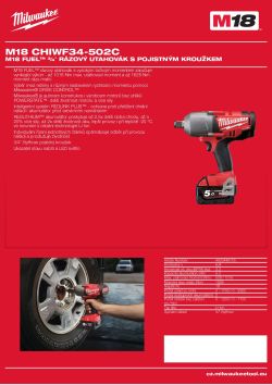 MILWAUKEE M18 FUEL™ 3/4˝ rázový utahovák s pojistným kroužkem 4933448105 A4 PDF