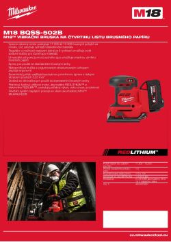 MILWAUKEE M18™ vibrační bruska na čtvrtinu listu brusného papíru 4933479968 A4 PDF