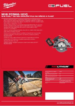 MILWAUKEE M18 FUEL™ 66 mm okružní pila na dřevo a plast 4933464586 A4 PDF