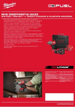 MILWAUKEE M18 ONE-KEY™ FUEL™ ½″ rázový utahovák s pojistným kroužkem 4933464770 A4 PDF