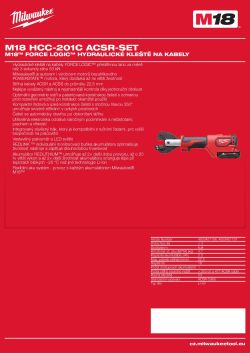 MILWAUKEE M18™ FORCE LOGIC™ Hydraulické kleště na kabely 4933451197 A4 PDF