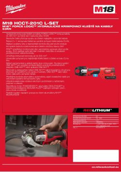 MILWAUKEE M18™ FORCE LOGIC™ hydraulické kleště na kabely L 4933464313 A4 PDF