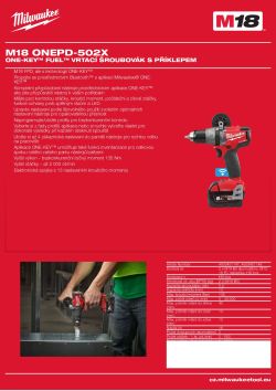 MILWAUKEE ONE-KEY™ FUEL™ Vrtací šroubovák s příklepem 4933451148 A4 PDF