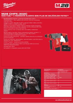 MILWAUKEE M28 FUEL™ 4-režimové kladivo SDS-plus se sklíčidlem FIXTEC 4933448552 A4 PDF