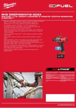 MILWAUKEE M18™ M18 FUEL™ 7/16″ rázový utahovák s vysokým točivým momentem s ONE-KEY™ 4933479406 A4 PDF