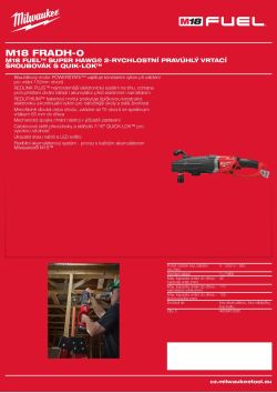MILWAUKEE M18 FUEL™ SUPER HAWG® 2-rychlostní pravoúhlý vrtací šroubovák s QUIK-LOK™ 4933451290 A4 PDF