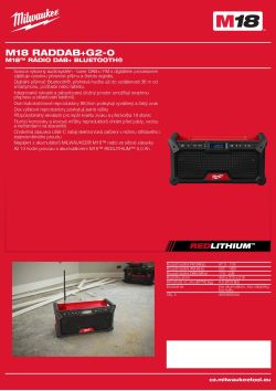 MILWAUKEE M18™ rádio DAB+ Bluetooth® 4933493563 A4 PDF