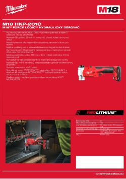 MILWAUKEE M18™ FORCE LOGIC™ Hydraulický děrovač 4933451203 A4 PDF