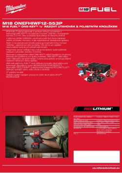 MILWAUKEE Rázový utahovák ½″ ONE-KEY™ FUEL™ s vysokou hodnotou momentu s třecím kroužkem 4933478789 A4 PDF