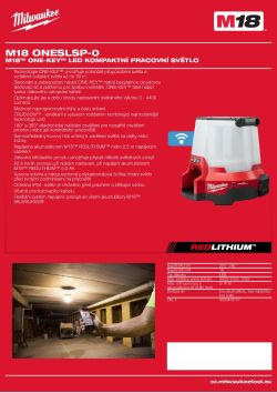 MILWAUKEE M18™ ONE-KEY™ LED kompaktní pracovní světlo 4933459156 A4 PDF