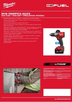 MILWAUKEE M18 FUEL™ ONE-KEY™ příklepová vrtačka 4933492803 A4 PDF
