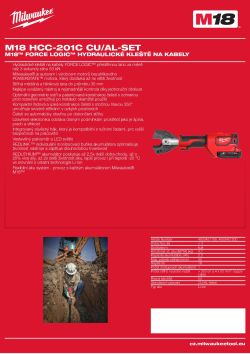 MILWAUKEE M18™ FORCE LOGIC™ Hydraulické kleště na kabely 4933451199 A4 PDF