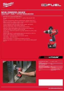 MILWAUKEE ONE-KEY™ FUEL™ vrtací šroubovák 4933451149 A4 PDF