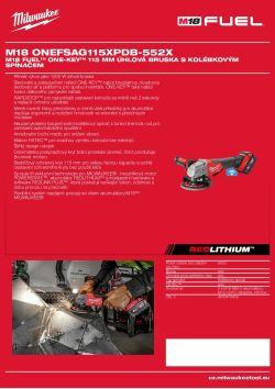 MILWAUKEE M18 FUEL™ ONE-KEY™ 115 mm úhlová bruska s kolébkovým spínačem 4933478432 A4 PDF