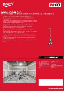 MILWAUKEE M18™ Vysoce výkonná stojanová svítilna s nabíječkou 4933478117 A4 PDF