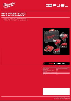 MILWAUKEE M18 FUEL™  sada nářadí 4933448088 A4 PDF