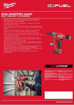 MILWAUKEE M18™ ONE-KEY™ nýtovačka 4933478603 A4 PDF