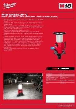 MILWAUKEE M18™ ONE-KEY™ LED kompaktní lampa s nabíječkou 4933459161 A4 PDF
