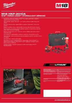 MILWAUKEE M18™ FORCE LOGIC™ Hydraulický děrovač 4933451205 A4 PDF