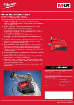 MILWAUKEE M18™ hydraulická pumpa 4933471813 A4 PDF