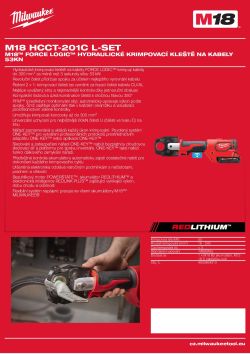 MILWAUKEE M18™ FORCE LOGIC™ hydraulické kleště na kabely L 4933464313 A4 PDF