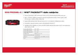 MILWAUKEE M18™ PACKOUT™ rádio/nabíječka Bluetooth® 4933472112 A4 PDF