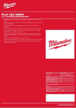 MILWAUKEE 12 V vrtačka/šroubovák 4933390639 A4 PDF