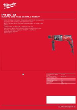MILWAUKEE Kladivo SDS-plus 26 mm, 3 režimy s FIXTEC 4933464582 A4 PDF