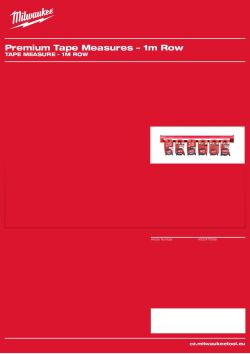 MILWAUKEE Tape Measure - 1m Row 4932478068 A4 PDF