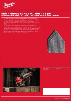 MILWAUKEE Mesh Sheets for M12 FDSS 4932501322 A4 PDF