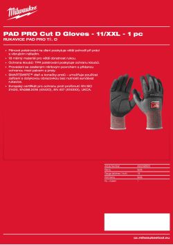 MILWAUKEE Rukavice Cut Pad Pro Cut D - 11/XXL - 1 pár 4932498505 A4 PDF