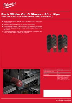 MILWAUKEE Zimní Rukavice CutC - 9/L – 12 párů 4932471611 A4 PDF