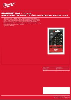 MILWAUKEE Sada vrtáků "Super" do betonu (7 ks) 4932352337 A4 PDF