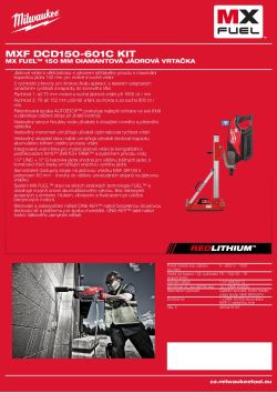 MILWAUKEE MX FUEL™ 150 mm diamantová jádrová vrtačka 4933478168 A4 PDF