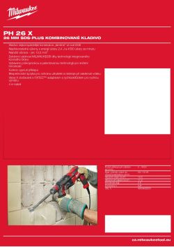 MILWAUKEE 26 mm SDS-plus kombinované kladivo 4933428250 A4 PDF