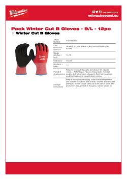 MILWAUKEE Zimní Rukavice CutB - 9/L - 12 párů 4932480608 A4 PDF