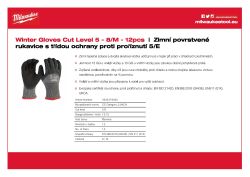 MILWAUKEE Zimní Rukavice CutE - 8/M - 12 párů 4932479562 A4 PDF