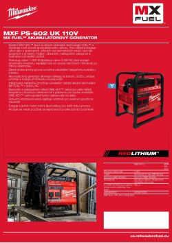 MILWAUKEE MX FUEL™ akumulátorový generátor 4933479268 A4 PDF