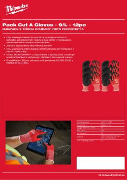 MILWAUKEE Rukavice CutA - L/ 9 - 12 párů 4932471615 A4 PDF